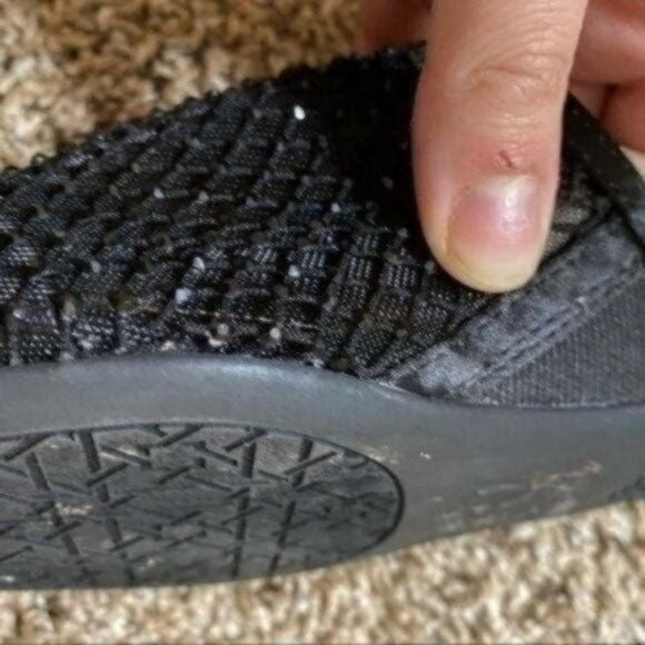 Badgley Mischka Jewel Studded Rhinestone Black Mule Flat Shoes Size 9 - Picture 5 of 8